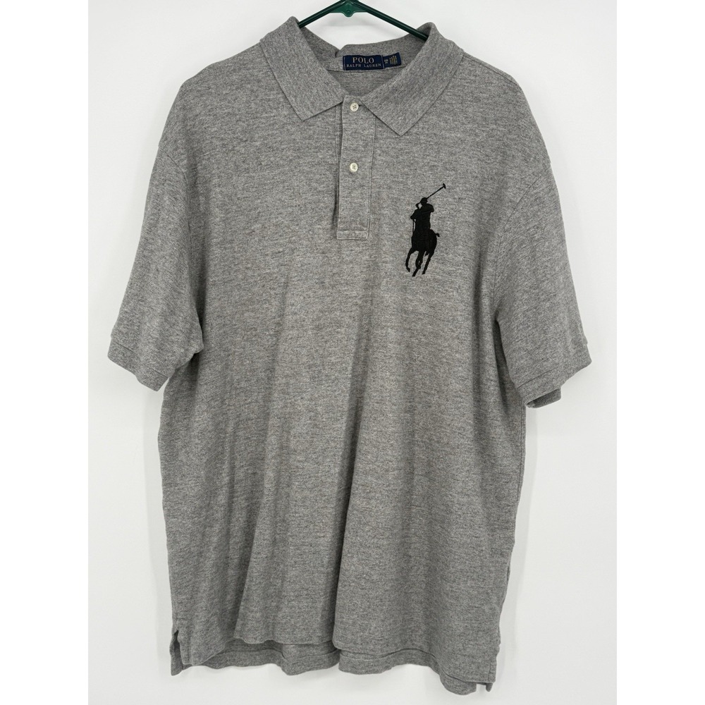 POLO RALPH LAUREN Men's Big Pony Polo Shirt - Gray - Men's Size 2XB -